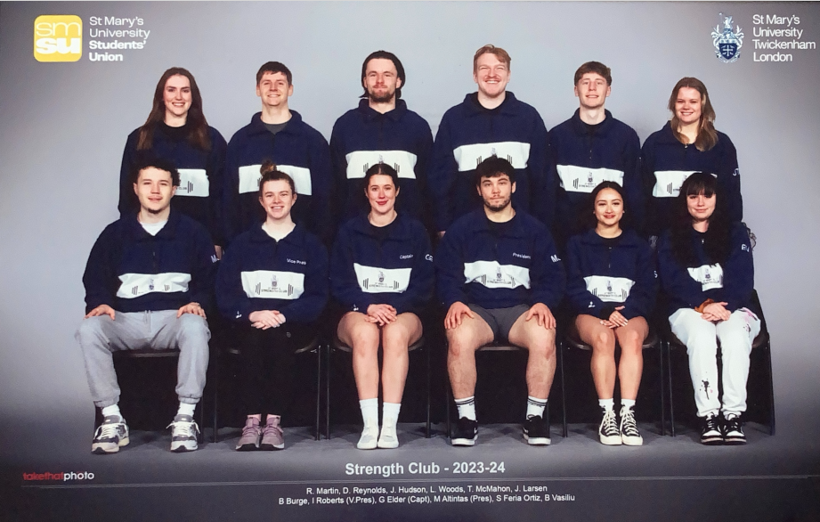 The strength team lined up for a photo