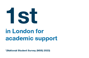 1st in London for academic support (National Student Survey (NSS), 2023)
